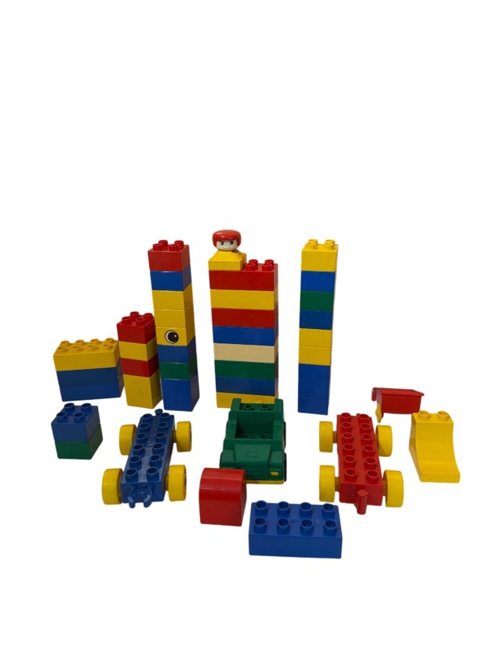 Vintage LEGO Duplo Lot of Bricks Cars Vehicle Person Figure Misc. Building Toys
